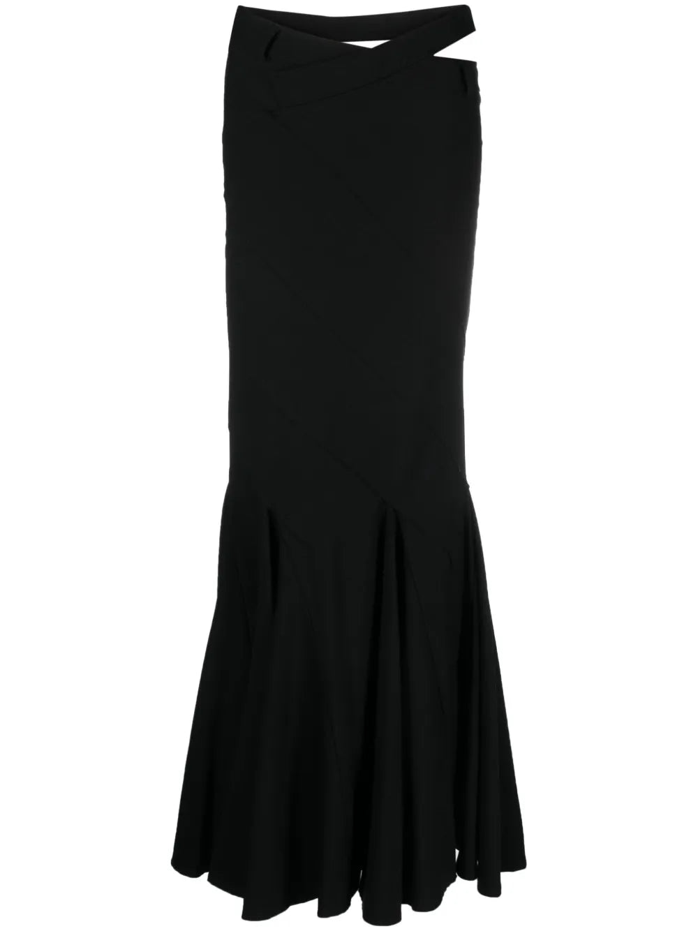 Cut-Out Flannel Maxi Skirt