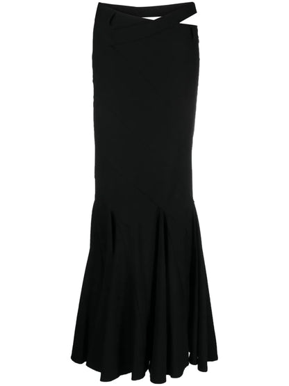 Cut-Out Flannel Maxi Skirt