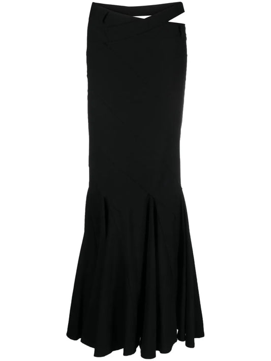 Cut-Out Flannel Maxi Skirt