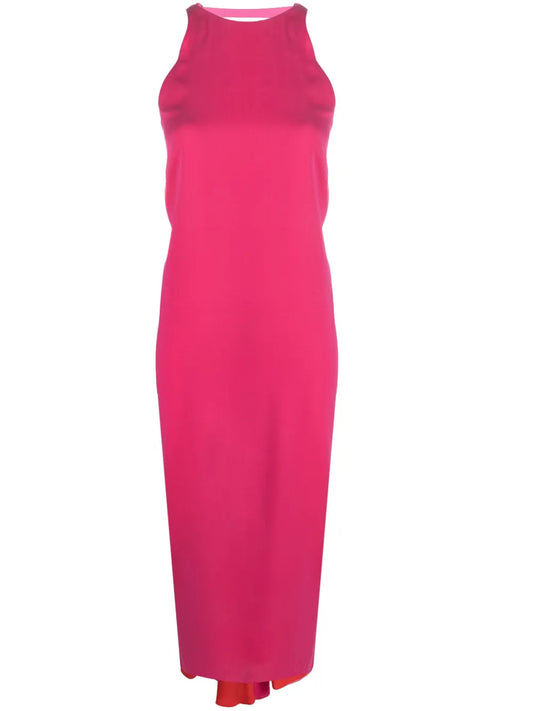 Drape-Detailing Silk Midi Dress