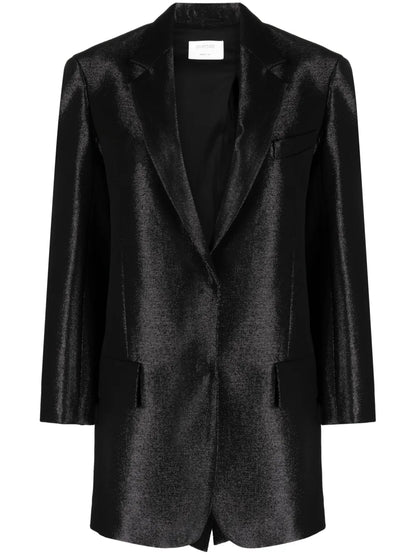 Single-Breasted Metallic-Finish Blazer