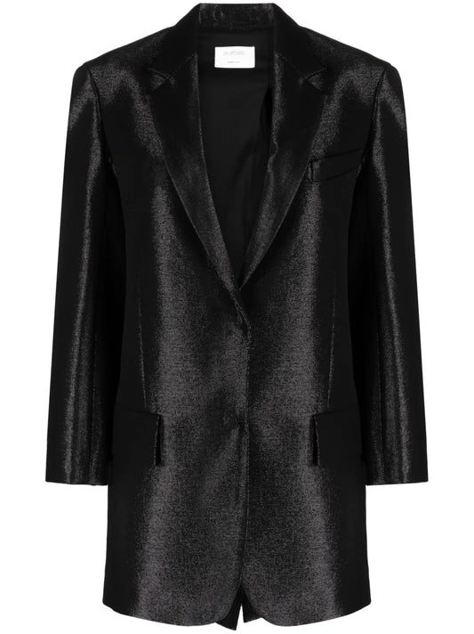 Single-Breasted Metallic-Finish Blazer