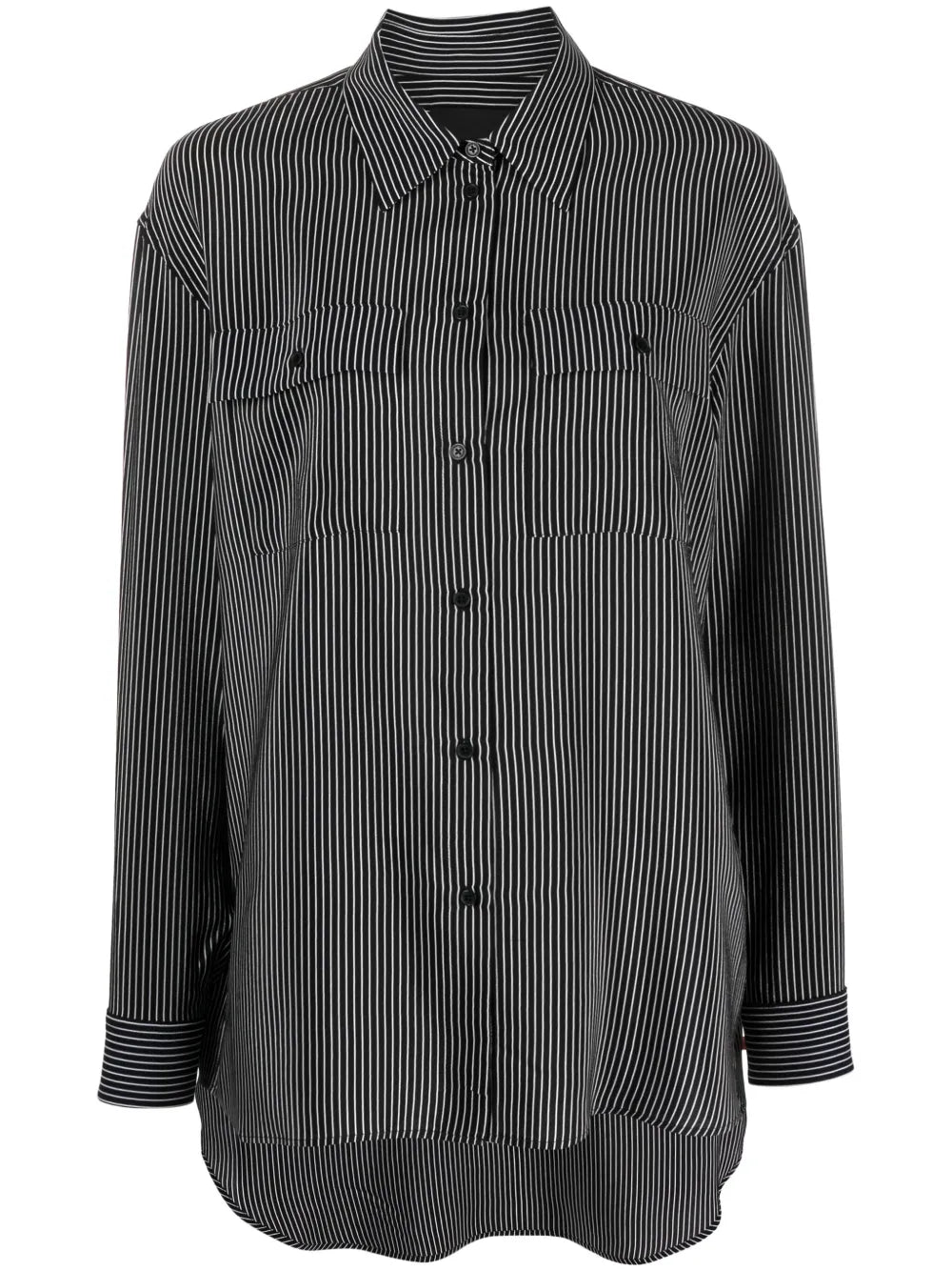 Stripe-Print Silk Shirt