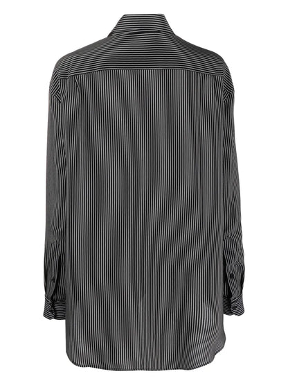 Stripe-Print Silk Shirt