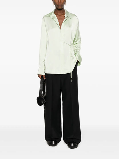 Wrap Satin Shirt