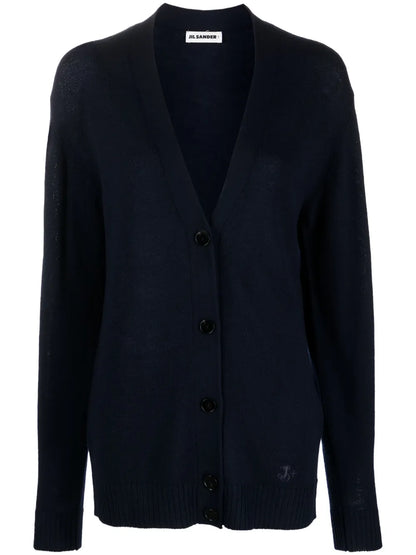 V-Neck Fine-Knit Cardigan