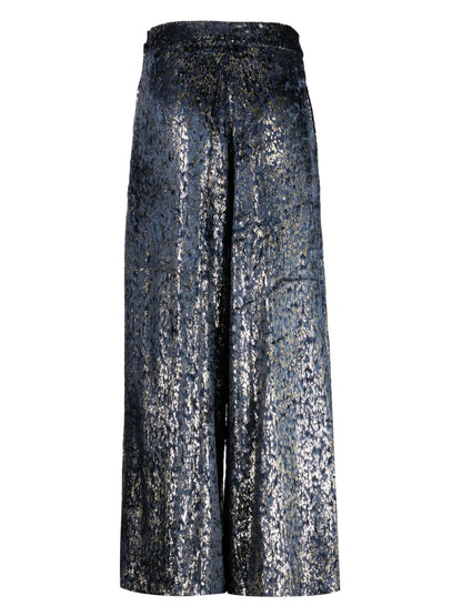 Full-Jacquard Palazzo Trousers