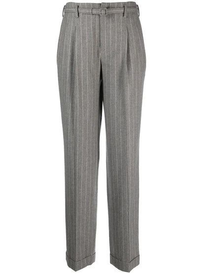 Striped Tailored Wool Trousers