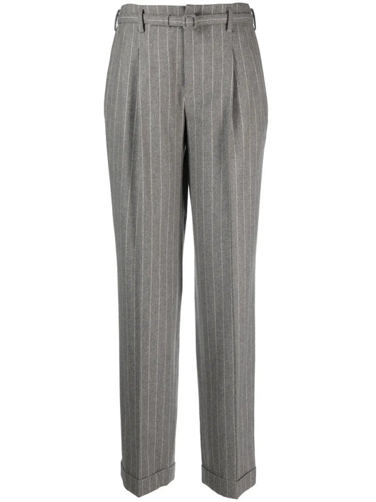Striped Tailored Wool Trousers