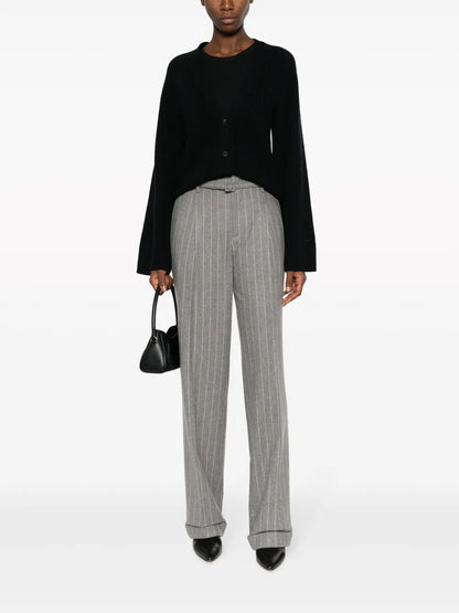 Striped Tailored Wool Trousers