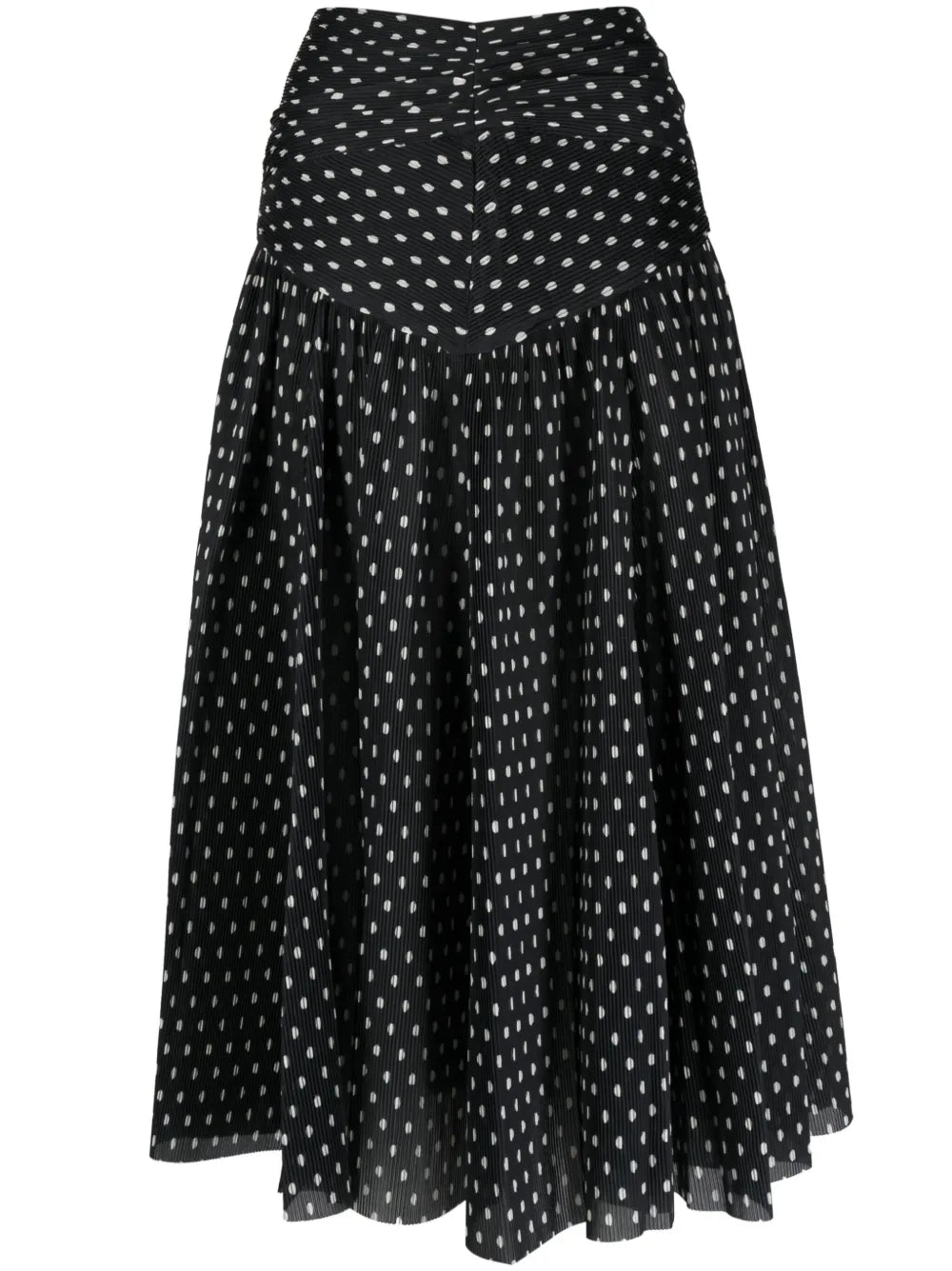 Polka-Dot Print Pleated Skirt