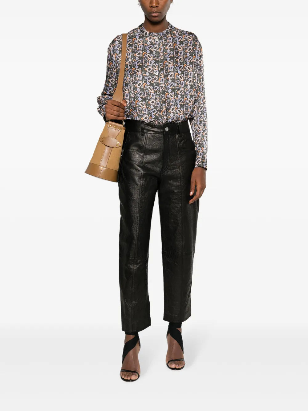 Leidy Geometric-Print Long-Sleeve Shirt
