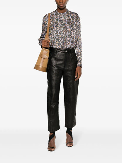 Leidy Geometric-Print Long-Sleeve Shirt