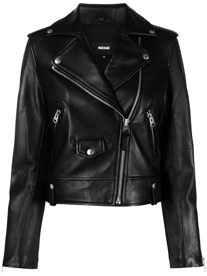 Baya Off-Centre Leather Jacket