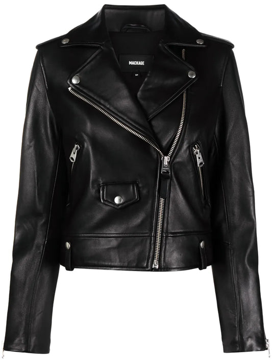 Baya Off-Centre Leather Jacket
