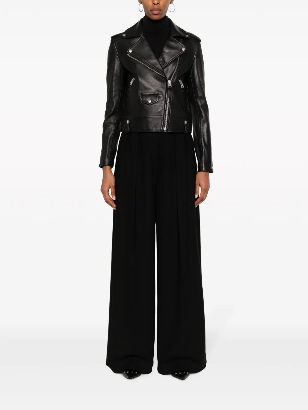 Baya Off-Centre Leather Jacket