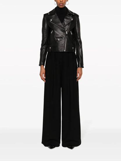 Baya Off-Centre Leather Jacket