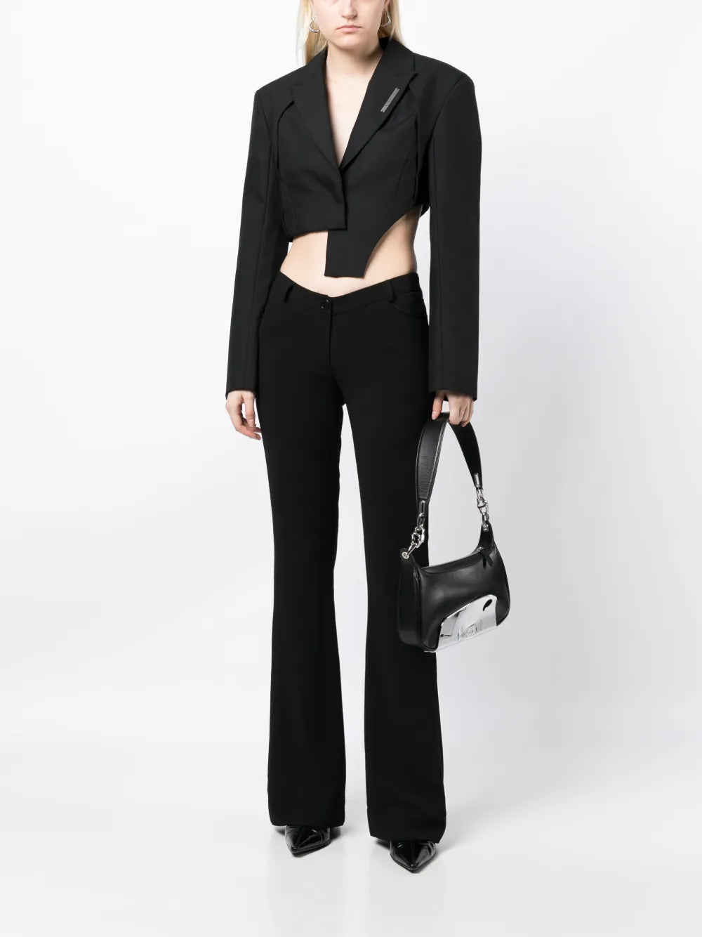 Logo-Plaque Peak-Lapels Blazer