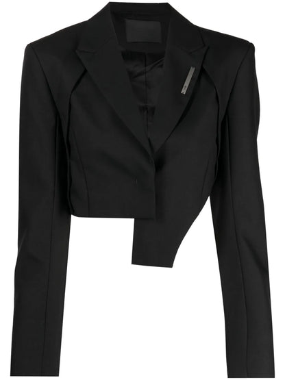 Logo-Plaque Peak-Lapels Blazer