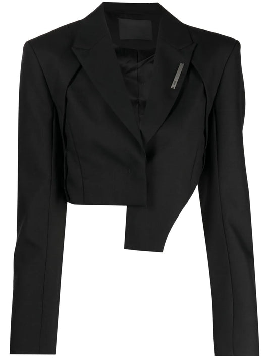 Logo-Plaque Peak-Lapels Blazer