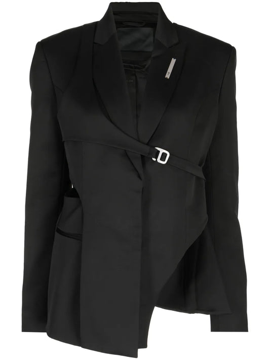 Logo-Plaque Asymmetric-Design Blazer