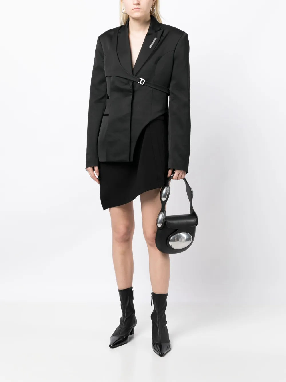 Logo-Plaque Asymmetric-Design Blazer