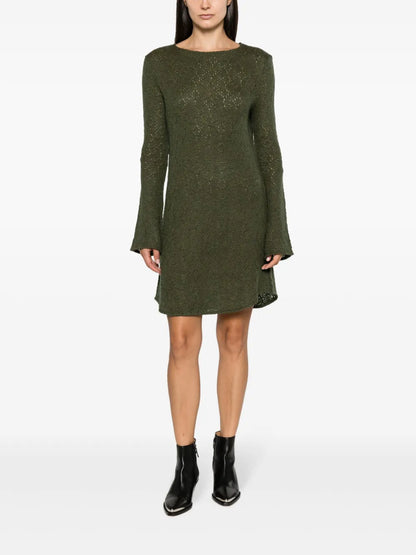 Two Face Crochet-Knit Minidress