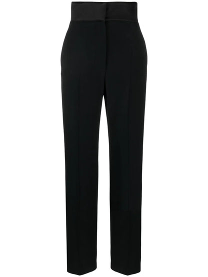 Satin-Trim Cotton Trousers