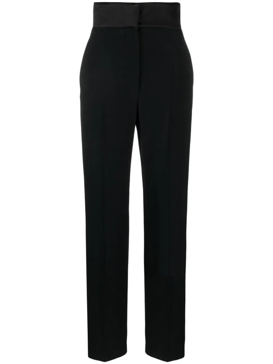 Satin-Trim Cotton Trousers