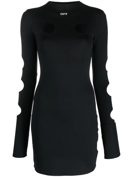 Cut-Out Long-Sleeve Minidress