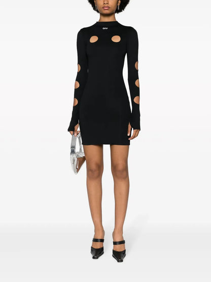 Cut-Out Long-Sleeve Minidress