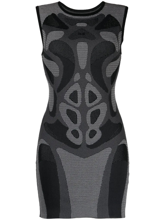 Patterned Intarsia-Knit Sleeveless Dress
