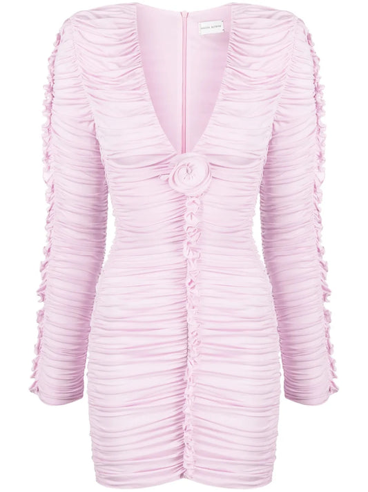 Floral-Appliqué Minidress