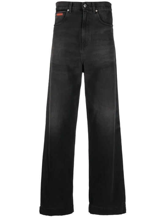 Logo-Patch Wide-Leg Jeans