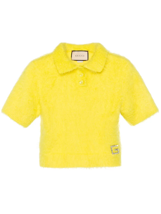 Square G-Embellished Polo Top