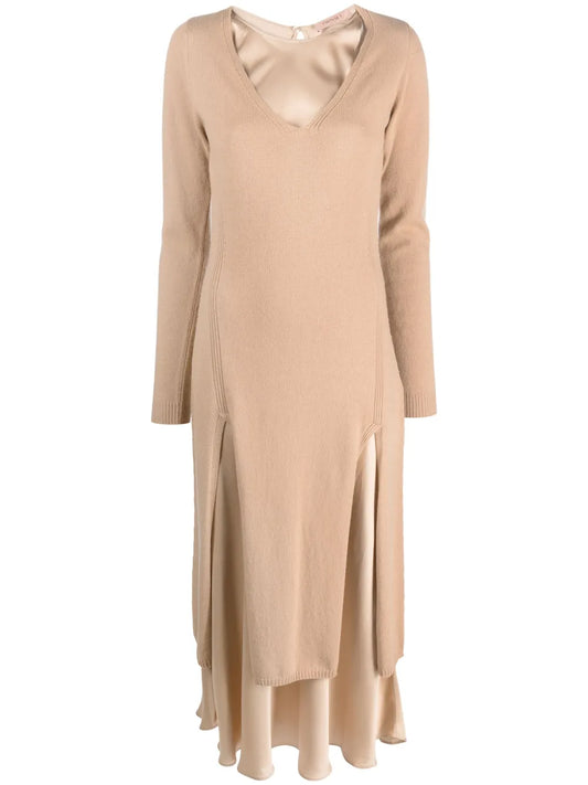 Long-Sleeve Layered Jumper Dress