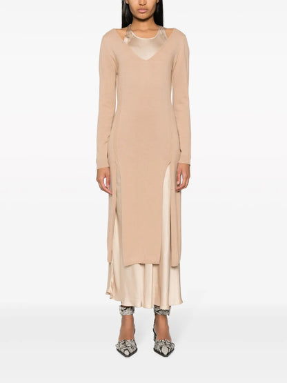 Long-Sleeve Layered Jumper Dress
