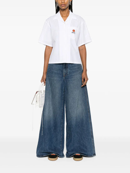 Boke Flower Cropped Shirt