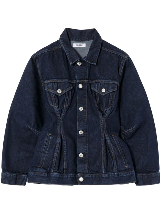 Pintuck Denim Jacket