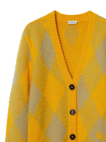 Argyle Patterned-Jacquard Wool Cardigan
