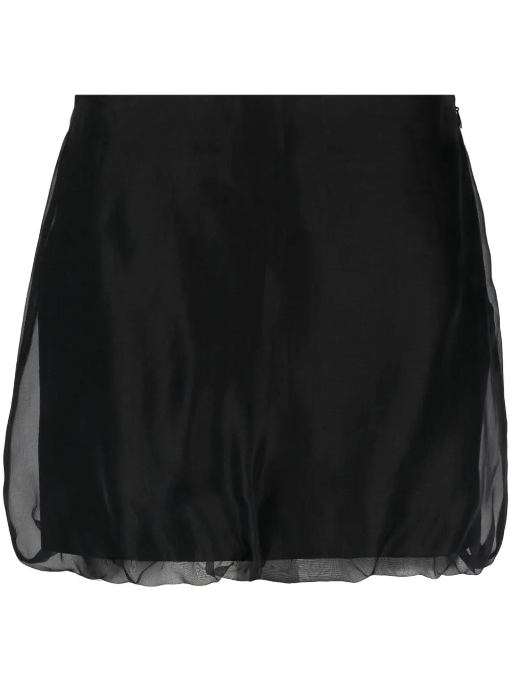 Satin-Finish Silk Miniskirt