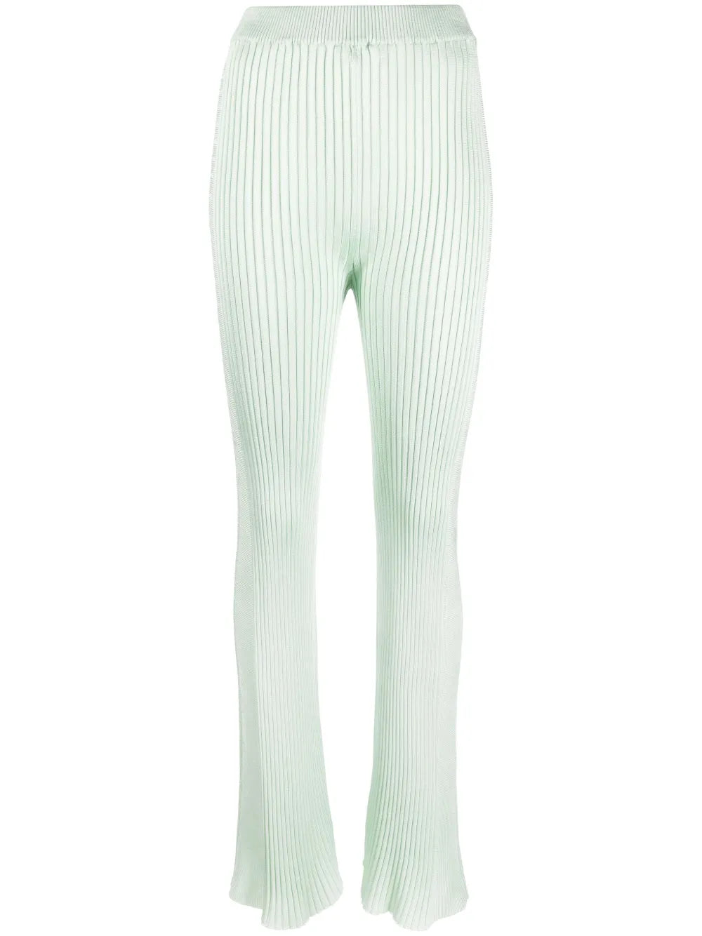 Fully-Pleated Flared-Leg Trousers
