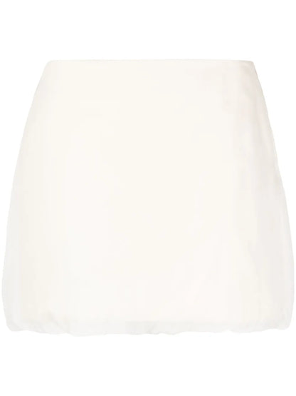 Satin-Finish Silk Miniskirt