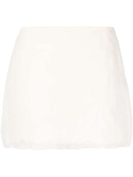 Satin-Finish Silk Miniskirt