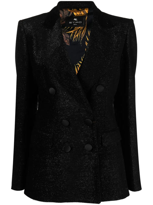Double-Breasted Lamé Blazer