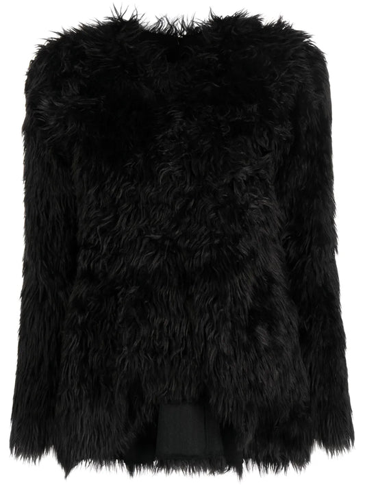Faux-Fur Long-Sleeved Top