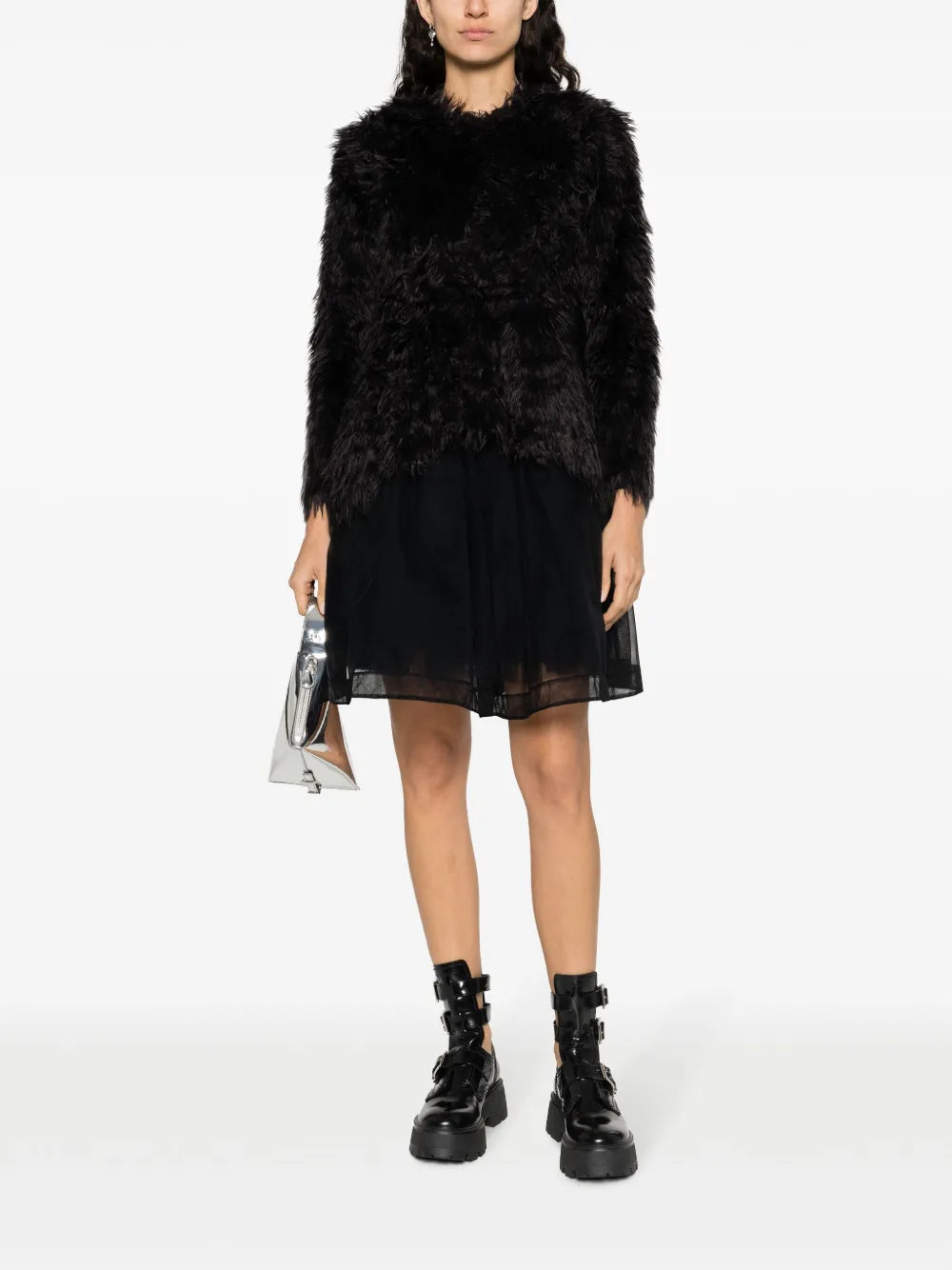 Faux-Fur Long-Sleeved Top