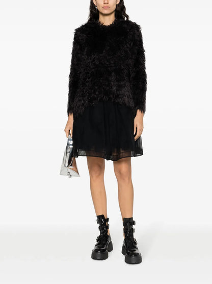 Faux-Fur Long-Sleeved Top