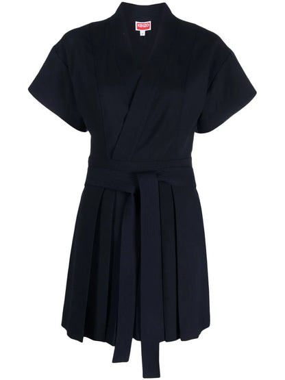 Pleated Wrap Minidress
