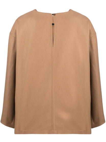 Terry-Cloth Cape Blouse
